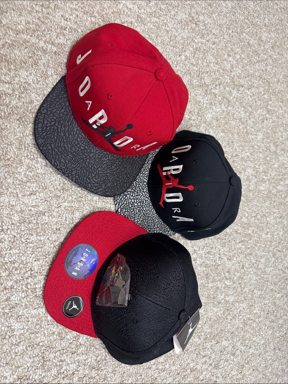 Youth Jordan Two-Tone Snapback Hat 3-Pack
